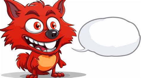 Friendly Cartoon Werewolf with Colorful Speech Bubble Illustration ...