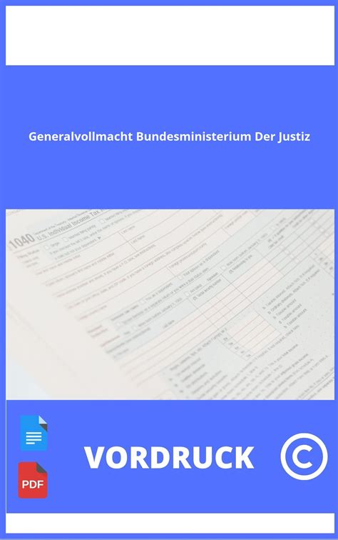 Vordruck Generalvollmacht Über Den Tod Hinaus Formular Vorlage Muster