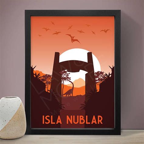 Isla Nublar Jurassic Park Travel Print Travel Poster Movie Jurassic