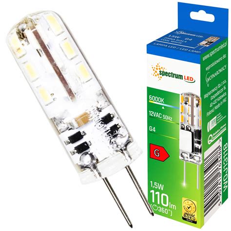 Żarówka halogenowa G4 źródło LED column 12V 1 5W SILIKON CW 6000K