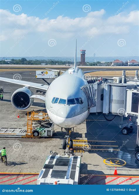 Top View on Aircraft in Denpasar Ngurah Rai Airport Editorial