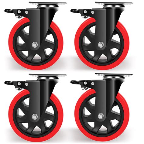 Snapklik.com : 6 Inch Heavy Duty Caster Wheels, Industrial Casters Set ...