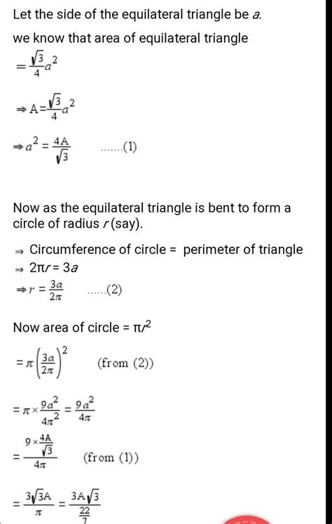 A Wire Is Bent To Form An Equilateral Triangle And It Encloses An Area