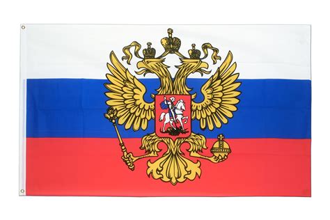 Günstige Russland mit Wappen Flagge 60 x 90 cm FlaggenPlatz at