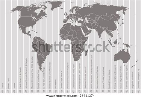 World Map Time Zones Stock Vector (Royalty Free) 96411374 | Shutterstock