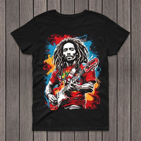 Bob Marley Tshirt Reggae Multi Coloured Face Depop