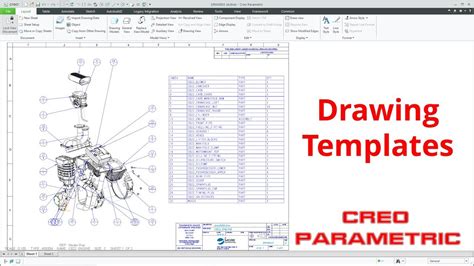 Creo Parametric How To Create A Drawing Template Youtube