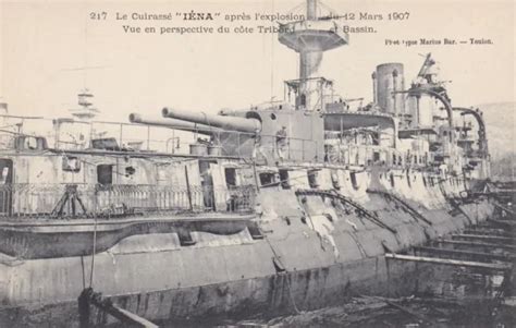 Carte Postale Bateau Guerre Marine Nationale Cuirass Iena Explosion