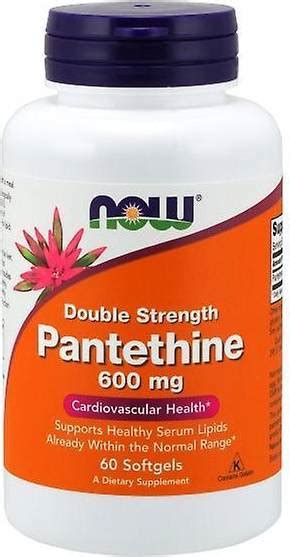 Now Foods Pantethine 600mg Double Strength 60 Softgels Pris