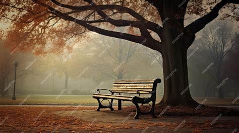 Premium Photo Lonely Park Bench Sad