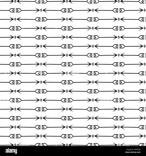 Doodle Arrows Seamless Pattern Decorative Spears Background Thin Line