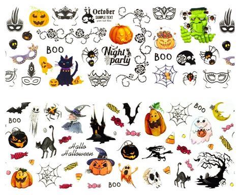 10 X Folia Transferowa Zestaw Folii Transferowych Halloween Duchy