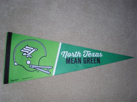 Retro Ntsu Mean Green Pennant North Texas State University Unt Hayden