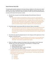 StudyGuide 5 NaturalSelection Docx Natural Selection Study Guide This