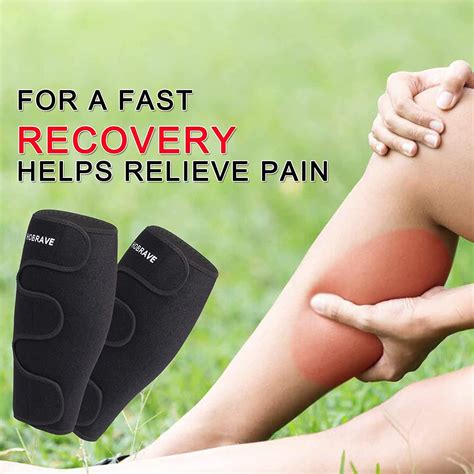 Hobrave Calf Brace Shin 2 Pack - Compression Wrap Sleeve for Torn Calf