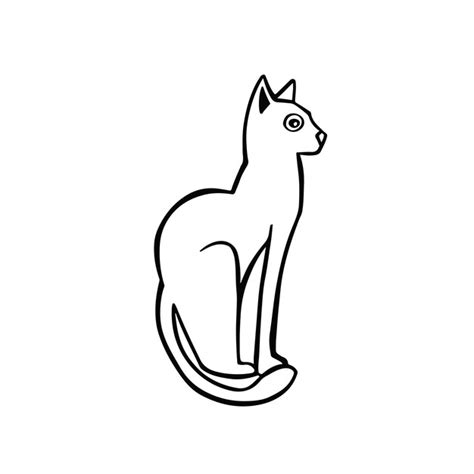 Premium Vector Cartoon Line Sketch Graceful Cat Vector