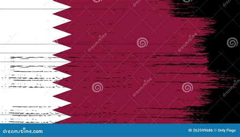 Bandeira Do Qatar Tinta De Pincel Texturizada Em Fundo Branco