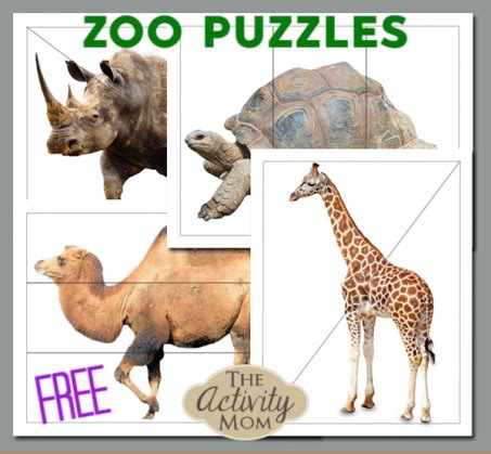 Zoo Animal Puzzles - The Activity Mom