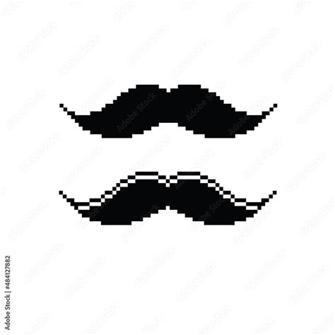 pixel art mustache vector icon pixel element for 8 bit game Stock ...