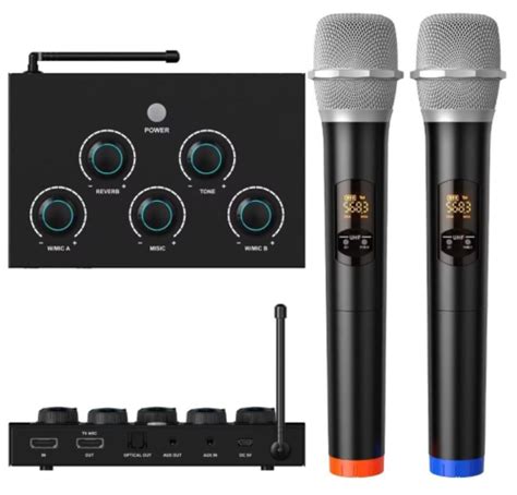 Digitnow Portable Karaoke Microphone Mixer System Set With Dual Uhf