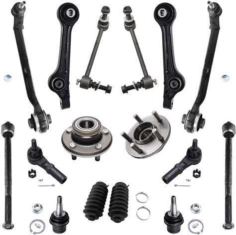 Detroit Axle 16pc Rwd Front Lower Control Arms Wheel Hubs Suspension Kit Replacement For