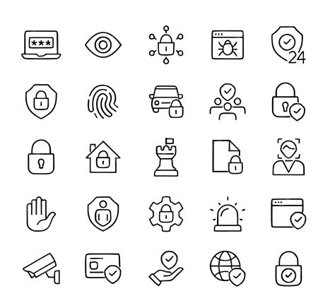 Premium Vector Security And Protection Thin Line Icons Set Vector