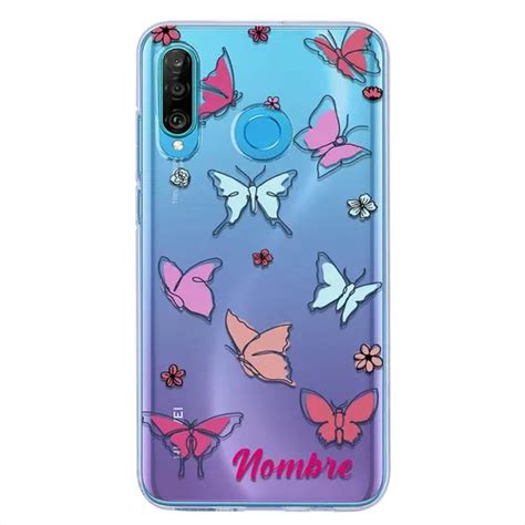 Funda Para Huawei Mariposas Personalizada Nombre Meses Sin Inter S