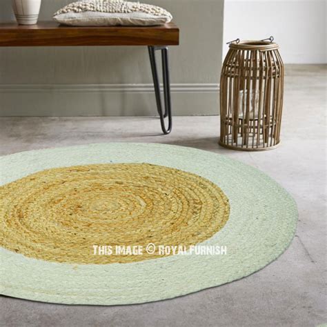 Ivory Natural Jute Braided Ft Round Area Rug Royalfurnish