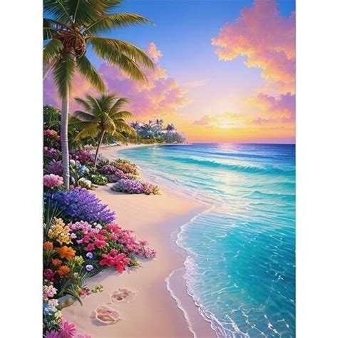 Beach Diamond Art Kit For Adults Beach 5d Diamond Painting For G4114 Us