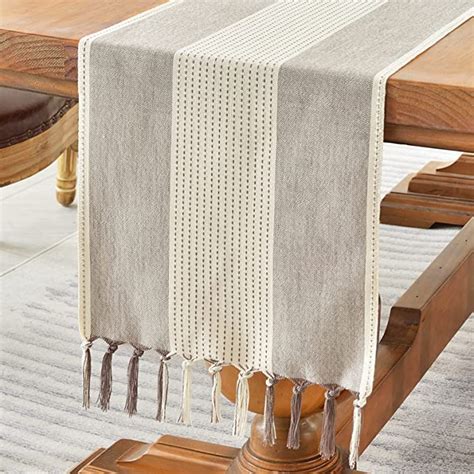 Amazon Wracra Linen Table Runner Farmhouse Macrame Table Runners