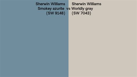 Sherwin Williams Smokey Azurite Vs Worldly Gray Side By Side Comparison