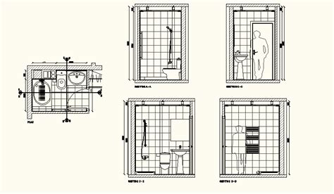 Bathroom Design Detail Plan And Section Autocad File Cadbull