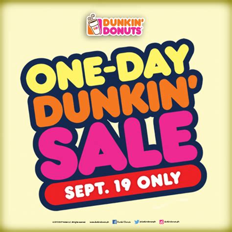 D I G G DAVAO Dunkin Donuts One Day Dunkin SALE On September 19 2015