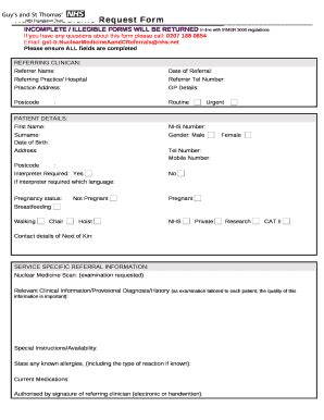 INCOMPLETE / ILLEGIBLE S WILL BE RETURNED in line with IRMER 2000 ...