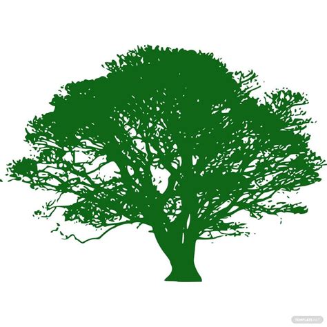 Oak Tree Silhouette in PSD, Illustrator, SVG, JPG, EPS, PNG - Download ...