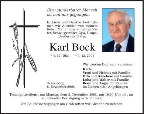 Traueranzeigen Von Karl Bock Trauer Merkur De