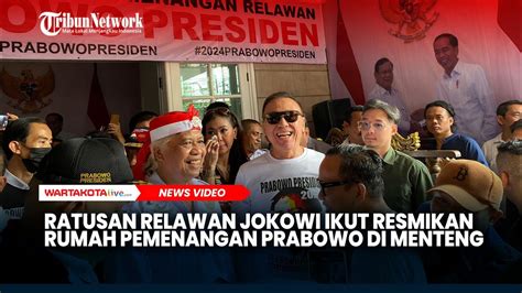 Ratusan Relawan Jokowi Ikut Resmikan Rumah Pemenangan Prabowo Di