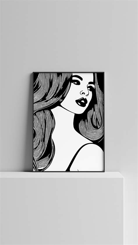 Printable Stunning Female Art Png And Ai Files Modern Artful Woman Art