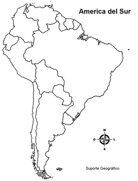 Mapa En Blanco De America Del Sur