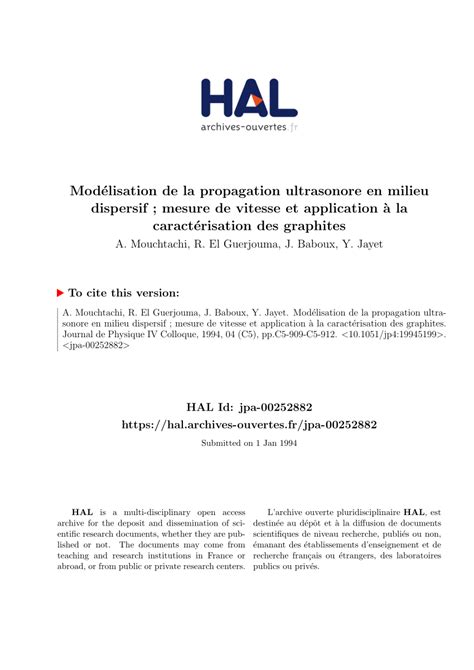 PDF Modélisation de la propagation ultrasonore en milieu dispersif