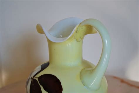 Antique Milk Glass Jug Victorian Milk Glass Pitcher Hand Etsy