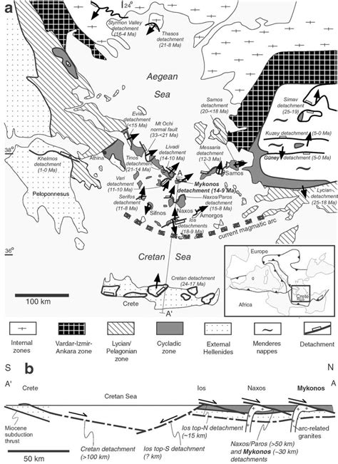 A Simplified Geological Map Of The Aegean Sea Showing Main Detachment