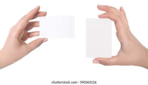 Woman Hand Hold Virtual Business Card Stock Photo 590363126 Shutterstock