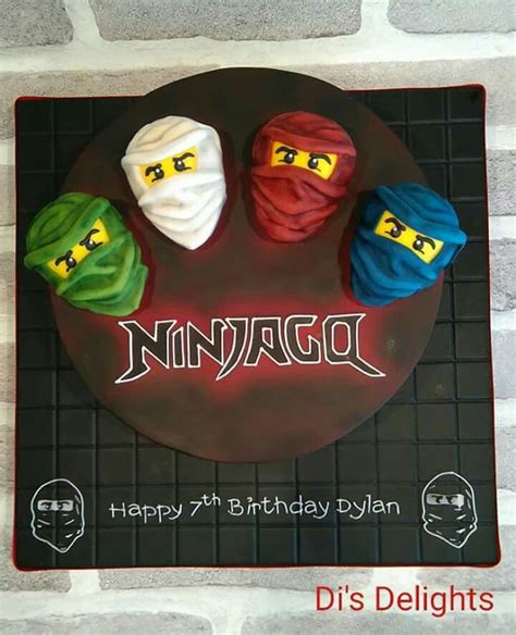 A Birthday Cake Made To Look Like Ninjas