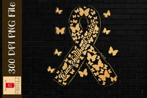 Cure Childhood Cancer Gold Ribbon Graphic by Mirteez · Creative Fabrica