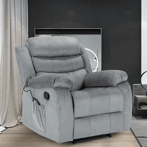 Reclining Heated Massage Chair-Gray Color - Walmart.com