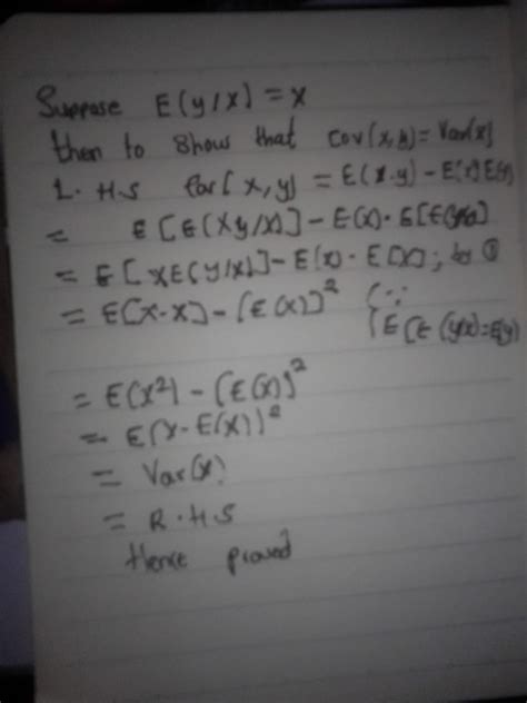 Solved 3 20 Pts Consider Two Random Variables X And Y Suppose E Y X Course Hero