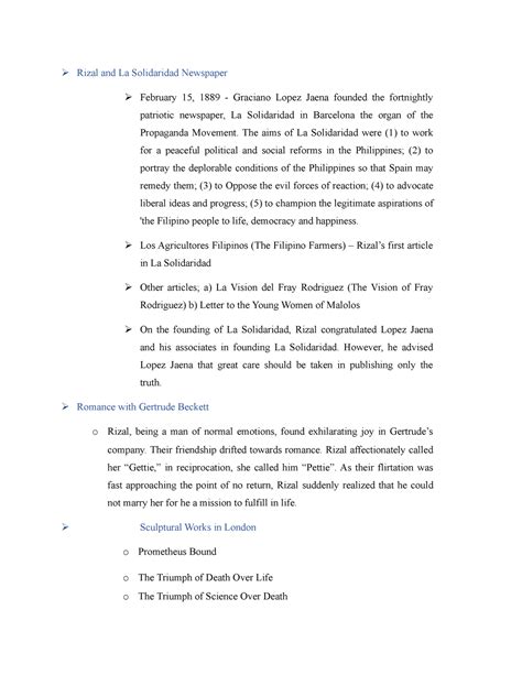 Rizal And La Solidaridad Newspaper The Aims Of La Solidaridad Were 1