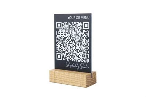 QR Code Display Stand, QR Stand, Acrylic Display for QR Code, Wooden QR ...