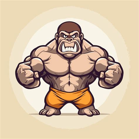 Premium Vector Angry Gorilla Cartoon Mascot Vector Illustration Of A